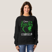One Lucky Counselor Heart Shamrock St Patricks Day Trui (Voorkant volledig)