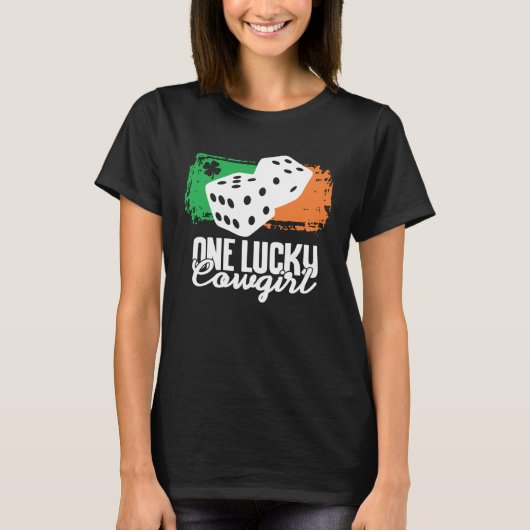 One Lucky Cowgirl Dice Game Family Group Matching T-shirt (Voorkant)