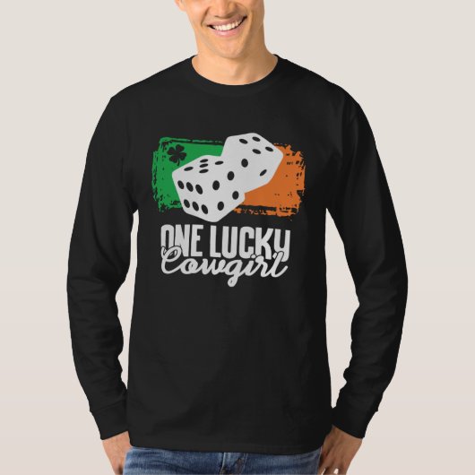 One Lucky Cowgirl Dice Game Family Group Matching T-shirt (Voorkant)
