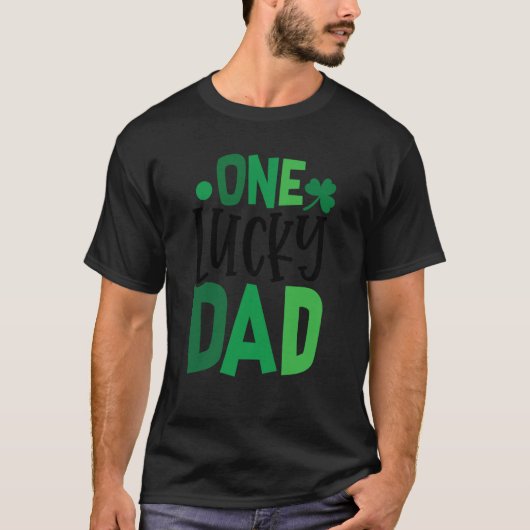 One Lucky Dad C Shamrock Irish Ireland T-shirt (Voorkant)