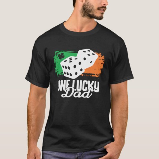 One Lucky Dad Dice Game Family Group Matching T-shirt (Voorkant)