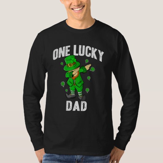One Lucky Dad St Patricks Day Dabbing Leprechaun M T-shirt (Voorkant)