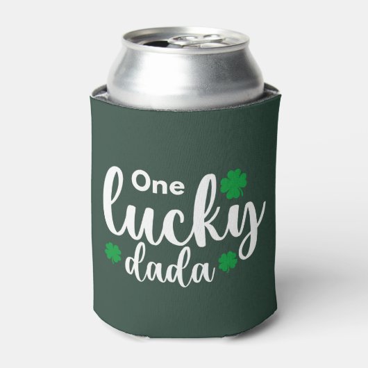 One Lucky Dada Funny St Patrick Day Blikjeskoeler (Blikje Voorkant)