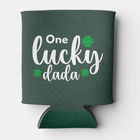 One Lucky Dada Funny St Patrick Day Blikjeskoeler (Voorkant)