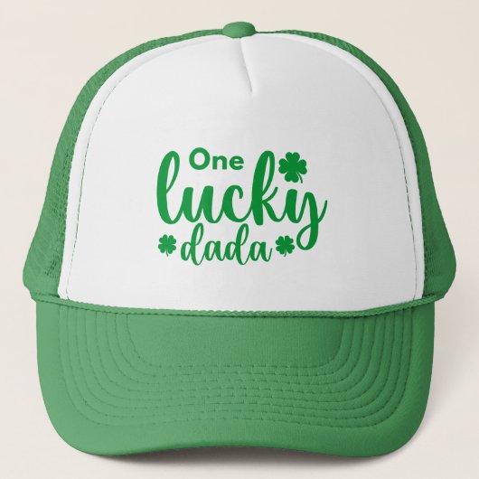 One Lucky Dada Funny St Patrick Day Trucker Pet (Voorkant)