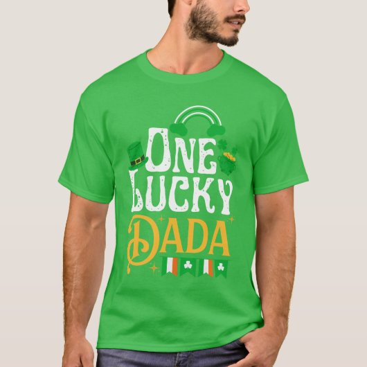One Lucky Dada St Patricks Day Funny Irish T-shirt (Voorkant)