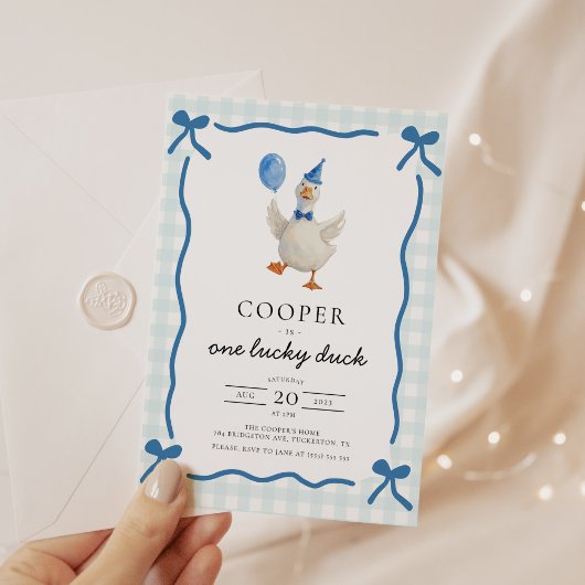 One Lucky Duck 1st Verjaardag Kaart
