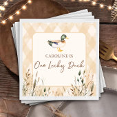 One Lucky Duck 1st Verjaardag servetten