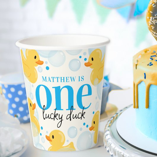 One Lucky Duck 1st Verjaardagsfeest Papieren Bekers