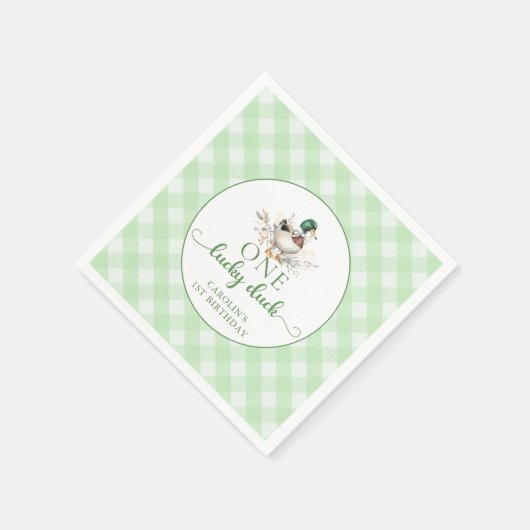 One Lucky Duck Boy 1st Verjaardag servetten (Hoek)