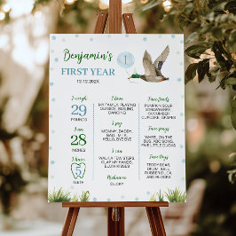 One Lucky Duck Boy Eerste jaar Milestone Poster