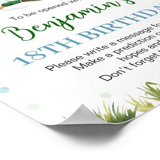 One Lucky Duck Boy Verjaardag Time Capsule Sign Poster (Hoek)