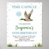 One Lucky Duck Boy Verjaardag Time Capsule Sign Poster (Voorkant)