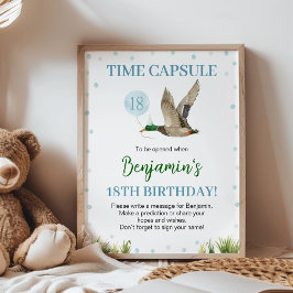 One Lucky Duck Boy Verjaardag Time Capsule Sign Poster