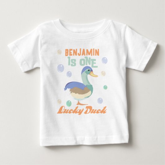 One Lucky Duck & Bubbles Eerste Verjaardag Pastel (Voorkant)