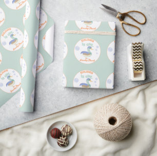 One Lucky Duck & Bubbles Eerste Verjaardag Pastel Cadeaupapier