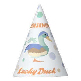 One Lucky Duck & Bubbles Eerste Verjaardag Pastel Feesthoedjes