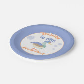 One Lucky Duck & Bubbles Eerste Verjaardag Pastel Papieren Bordje (Gekanteld)