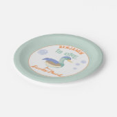 One Lucky Duck & Bubbles Eerste Verjaardag Pastel Papieren Bordje (Gekanteld)