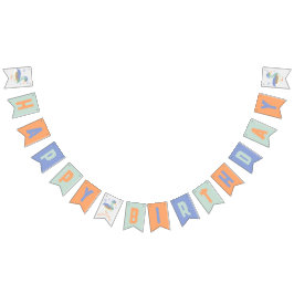 One Lucky Duck & Bubbles Eerste Verjaardag Pastel Vlaggetjes