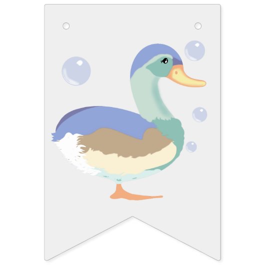 One Lucky Duck & Bubbles Eerste Verjaardag Pastel Vlaggetjes (Eerste vlag)