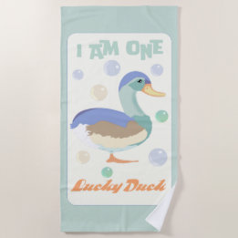 One Lucky Duck & Bubbles Groen Pastel Strandlaken