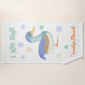 One Lucky Duck & Bubbles zoet geel Strandlaken (Voorkant)