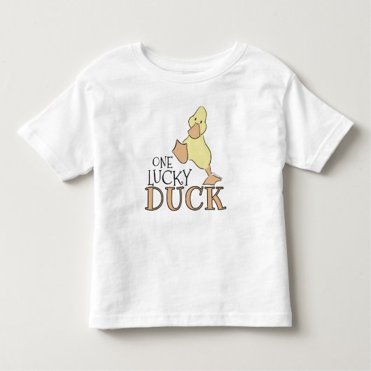 One Lucky Duck Cute Cartoon Graphic Kinder Shirts (Voorkant)