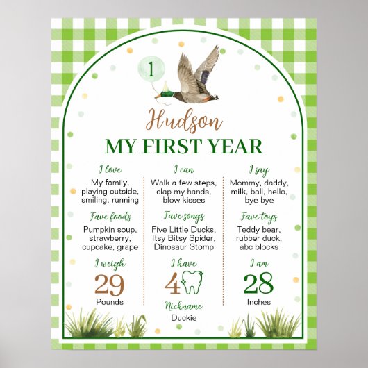 One Lucky Duck Eerste Jaar Mijlpaal Poster (Voorkant)