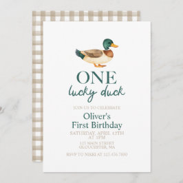 One Lucky Duck eerste verjaardag Kaart