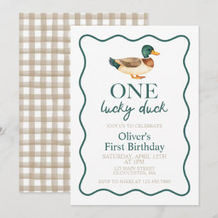 One Lucky Duck eerste verjaardag Kaart