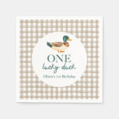 One Lucky Duck eerste verjaardag Servet (Voorkant)