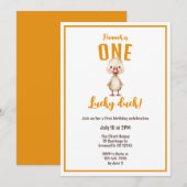 One Lucky Duck First Birthday Kaart (Voorkant / Achterkant)