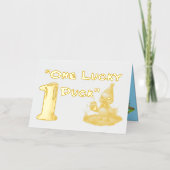 One Lucky Duck Foto Girly 1e verjaardag Folie Wenskaart (Voorkant)