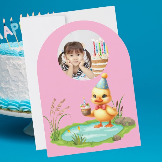 One Lucky Duck Foto Girly Kids Verjaardag Kaart