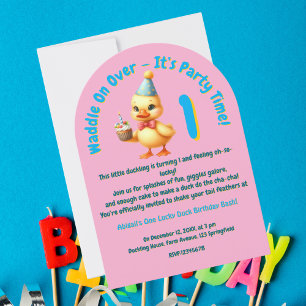 One Lucky Duck Foto Girly Kids Verjaardag Kaart