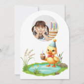 One Lucky Duck Foto Girly Kids Verjaardag Kaart (Achterkant)