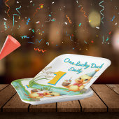 One Lucky Duck Girl 1st Birthday Party Papieren Bo Papieren Bordje