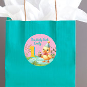 One Lucky Duck Girl 1st Verjaardagsfeest Ronde Sticker
