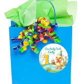 One Lucky Duck Girl 1st Verjaardagsfeest Ronde Sticker