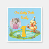 One Lucky Duck Kids 1st Birthday Photo Servet (Voorkant)