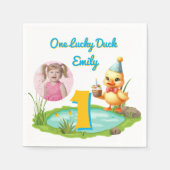 One Lucky Duck Kids 1st Birthday Photo Servet (Voorkant)