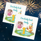 One Lucky Duck Kids 1st Birthday Photo Servet
