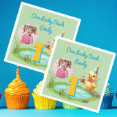 One Lucky Duck Kids 1st Birthday Photo Servet