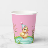 One Lucky Duck Kids Birthday Photo Papieren Bekers (Achterkant)