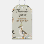 One Lucky Duck Schattige Duckling Gingham 1e verja Cadeaulabel (Voorkant)