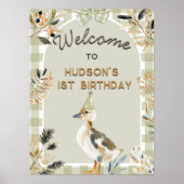 One Lucky Duck Schattige Duckling Gingham 1e verja Poster (Voorkant)