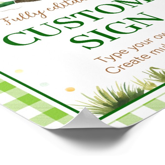 One Lucky Duck Verjaardag Party Tafel Teken Poster (Hoek)