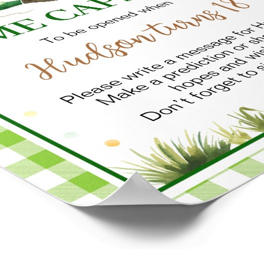 One Lucky Duck Verjaardag Time Capsule Sign Poster (Hoek)