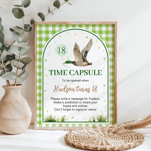 One Lucky Duck Verjaardag Time Capsule Sign Poster